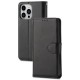 For iPhone 15 Pro Phone Case Crazy Horse Texture PU Leather Flip Wallet Stand Protective Phone Cover - Black Apple Cases Mobile