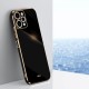 XINLI For Xiaomi Redmi 12 4G Electroplating Edge Phone Cover Soft TPU Protective Phone Case - Black XIAOMI Cases Mobile