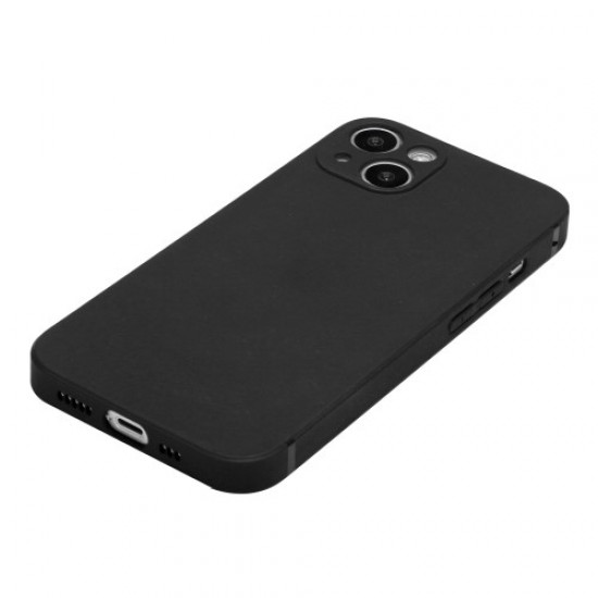For iPhone 15 Plus Straight Edge Phone Case Soft TPU Precise Cutout Shockproof Protective Cover - Black Apple Cases Mobile