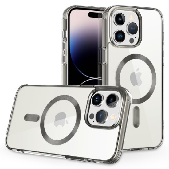 For iPhone 15 Pro Max Soft Shockproof Slim Case Compatible with MagSafe Anti-Scratch TPU+PC Phone Cover - Black Apple Cases Mobile