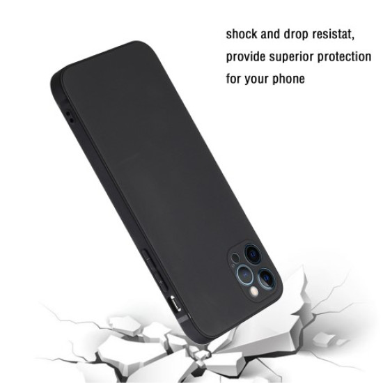 Phone Case for iPhone 15 Pro Max . Straight Edge Precise Cutout Protective TPU Cover - Black Apple Cases Mobile