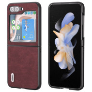 ABEEL Litchi Texture Phone Case for Samsung Galaxy Z Flip5 5G Anti-Scratch PU Leather Coated Phone Cover - Purple