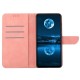 HT05 Stand Wallet Phone Cover for Honor 90 . Skin-touch PU Leather Imprinted Line Case - Pink Huawei Cases Mobile