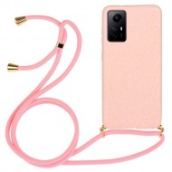 Θήκη Σιλικόνης TPU με Κορδόνι Λαιμού για Xiaomi Redmi Note 12S 4G - Ροζ