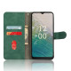 For Nokia C32 Anti-Drop Wallet Phone Case Skin-Touch Protective PU Leather Phone Cover with Stand - Green Nokia Cases Tablet