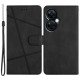 Stand Cover for OnePlus Nord CE 3 Lite 5G / Nord N30 5G Leather Phone Wallet Case Crazy Horse Texture Imprinted Lines Shell - Black OnePlus Mobile Cases