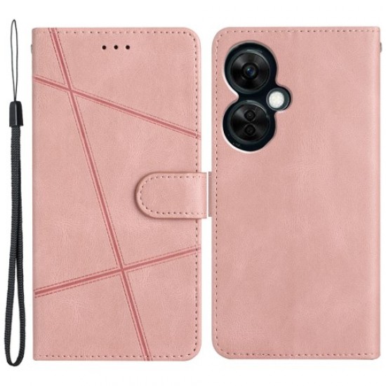 Stand Cover for OnePlus Nord CE 3 Lite 5G / Nord N30 5G Leather Phone Wallet Case Crazy Horse Texture Imprinted Lines Shell - Rose Gold OnePlus Mobile Cases