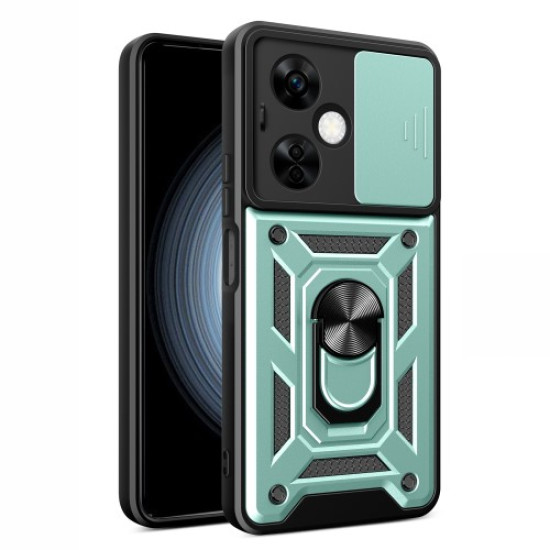 For OnePlus Nord CE 3 Lite 5G / N30 5G Rear Lens Protection Phone Case PC+TPU Cover with Kickstand - Green OnePlus Mobile Cases