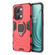 For OnePlus Nord 3 5G / Ace 2V TPU + PC Dual Layered Phone Case Finger Ring Kickstand Cover - Red OnePlus Mobile Cases