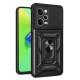 For Xiaomi Redmi Note 12 Pro 5G Kickstand PC + TPU Phone Case Slide Push Pull Camera Lens Protection Cover - Black XIAOMI Cases Mobile