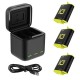 TELESIN GP-BNC-902-B For GoPro Hero 9/10 3-Slot Battery Fast Charging Box Camera Batteries Storage Carrying Case with 3 Batteries Holders & Docks