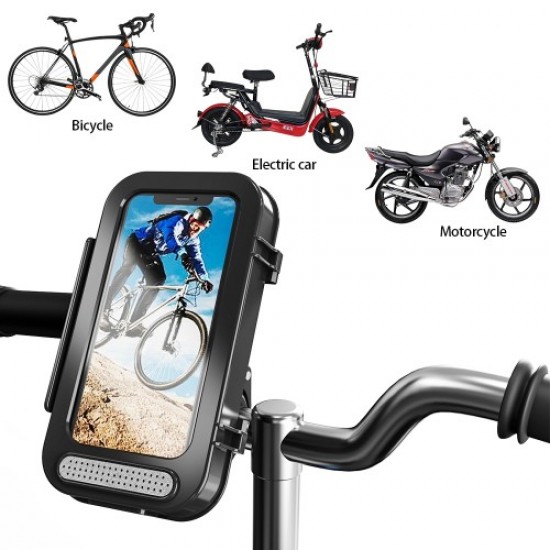F81 Waterproof Bicycle Touch Screen Phone Holder Motorcycle Handlebar Phone Bracket Holders & Docks