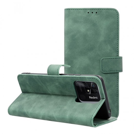 Tender PU Leather Stand Wallet Cover TPU Inner for Xiaomi Redmi 10C - Green XIAOMI Cases Mobile