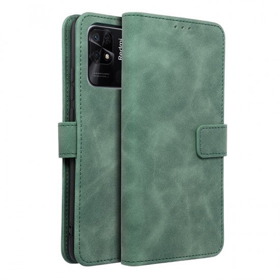 Tender PU Leather Stand Wallet Cover TPU Inner for Xiaomi Redmi 10C - Green XIAOMI Cases Mobile