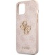 Guess PU 4G Metal Logo Case for iPhone 12 / 12 Pro - Pink Apple Cases Mobile