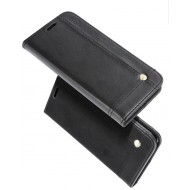 Prestige Leather Card Holder Phone Case with Stand Shell for Samsung Galaxy A20s - Black