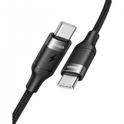 Veger CC02 Braided USB 2.0 Cable USB-C male - USB-C male 1.5m 100W - Black Veger CC02 Braided USB 2.0 Cable USB-C male - USB-C male 1.5m 100W - Black