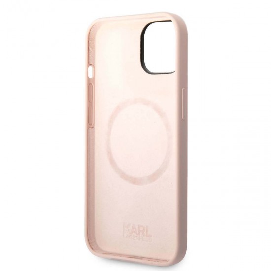Karl Lagerfeld and Choupette Back Silicone Case for iPhone 14 Plus - Pink Apple Cases Mobile