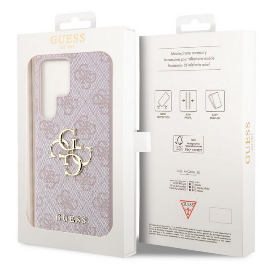 Guess 4G Charms Cover for Samsung Galaxy S23 Ultra - Pink Apple Cases Mobile