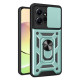 For Xiaomi Redmi Note 12 4G Kickstand Phone Case Slide Lens Protection PC+TPU Cover - Green XIAOMI Cases Mobile