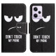 Stand Wallet Phone Case for Xiaomi Redmi Note 12 Pro 5G / Note 12 Pro Speed 5G / Poco X5 Pro 5G . PU Leather Pattern Printing Cross Texture Anti-drop Cover - Don't Touch My Phone XIAOMI Cases Mobile