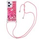 YB Quicksand Series-4 for Xiaomi Redmi Note 12 Pro 5G / Note 12 Pro Speed 5G / Poco X5 Pro 5G Anti-drop Phone Case TPU Cover with Lanyard - Pink / Hearts XIAOMI Cases Mobile