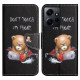 For Xiaomi Redmi Note 12 4G Stand Phone Leather Case Wallet Pattern Printing Phone Cover - Bear XIAOMI Cases Mobile