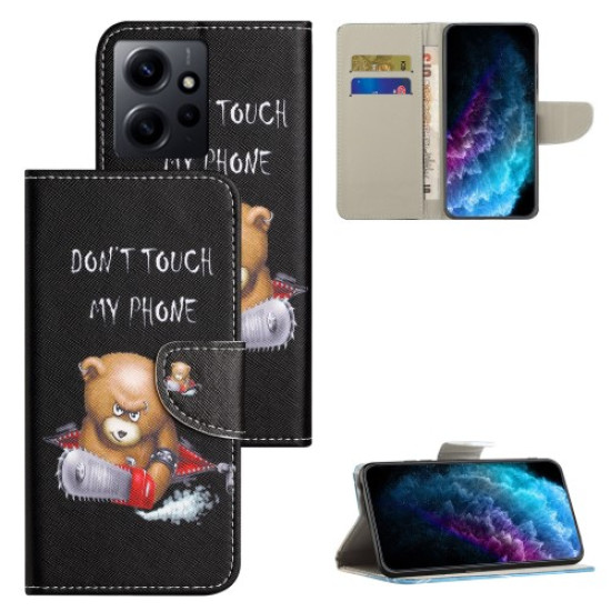 For Xiaomi Redmi Note 12 4G Stand Phone Leather Case Wallet Pattern Printing Phone Cover - Bear XIAOMI Cases Mobile