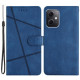 For Xiaomi Redmi Note 12 4G Shockproof Leather Wallet Cover Imprinted Lines Crazy Horse Texture Phone Stand Case with Strap - Blue XIAOMI Cases Mobile