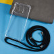 For Xiaomi Redmi 12C 4G Phone TPU Case Four Corner Anti-drop Transparent Cover with Lanyard XIAOMI Cases Mobile