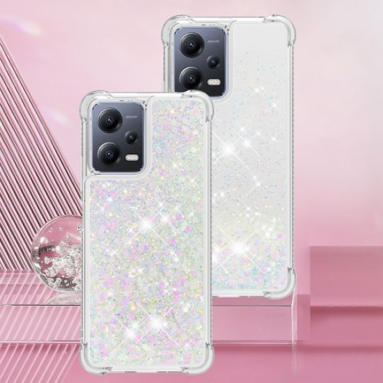 For Xiaomi Redmi Note 12 5G (Global) / (India) / (China) / Poco X5 5G YB Quicksand Series-1 Anti-drop Phone TPU Case Phone Cover - Laser / Hearts XIAOMI Cases Mobile