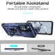 Slide Camera Protector Design Phone Case for Xiaomi 12T 5G / 12T Pro 5G / Redmi K50 Ultra 5G. Metal Ring Kickstand Anti-scratch PC + TPU Protective Cover - Blue 