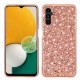 For Samsung Galaxy A14 5G Shiny Glitter Sequins Phone Case Bump Proof Electroplating TPU Frame Hard PC Back Cover - Rose Gold Samsung Cases Mobile