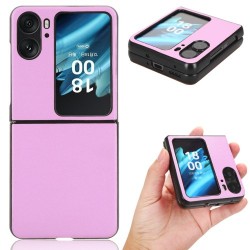 Σκληρή Θήκη Πλάτης με Επένδυση Δέρματος για Oppo Find N2 Flip 5G - Μωβ Σκληρή Θήκη Πλάτης με Επένδυση Δέρματος για Oppo Find N2 Flip 5G - Μωβ