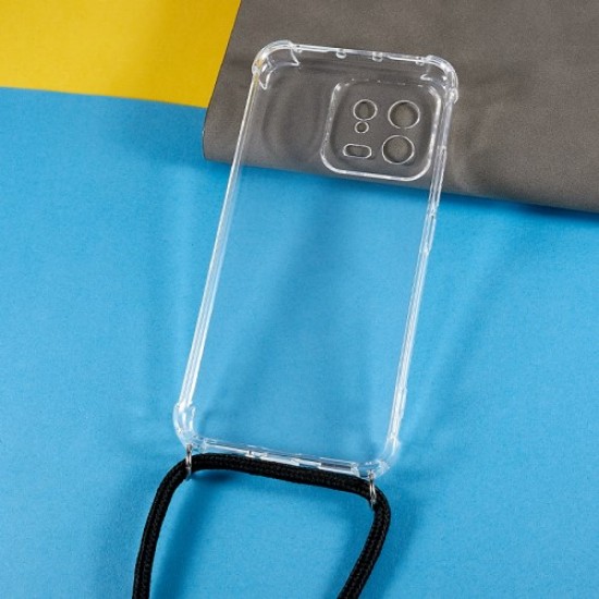 For Xiaomi 13 5G Reinforced Corners TPU Case Full Camera Lens Protection Phone Cover with Lanyard XIAOMI Cases Mobile