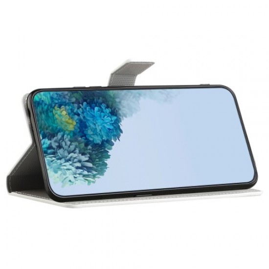 For Samsung Galaxy A34 5G Pattern Printing PU Leather Cover Stand Magnetic Closure Flip Wallet Phone Case - Lotus Samsung Cases Mobile