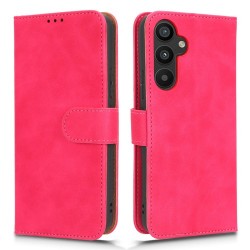 For Samsung Galaxy A34 5G Shockproof Phone Case Skin-touch Feeling Cell Phone Cover Stand Wallet with Wrist Strap - Rose For Samsung Galaxy A34 5G Shockproof Phone Case Skin-touch Feeling Cell Phone Cover Stand Wallet with Wrist Strap - Rose
