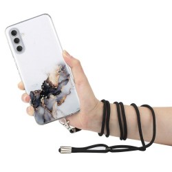 For Samsung Galaxy A54 5G Marble Pattern Embossing Phone Case Soft TPU Anti-scratch Cover with Lanyard - Black For Samsung Galaxy A54 5G Marble Pattern Embossing Phone Case Soft TPU Anti-scratch Cover with Lanyard - Black