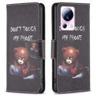 BF Pattern Printing Leather Series-1 For Xiaomi 13 Lite / Civi 2 5G Anti-drop Phone Case PU Leather Wallet Stand Cover - Bear