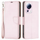 For Xiaomi 13 Lite / Civi 2 5G PU Leather Wallet Cover Litchi Texture Stand Phone Case with Strap - Rose Gold XIAOMI Cases Mobile