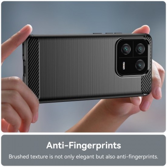 For Xiaomi 13 Pro 5G Carbon Fiber Texture TPU Protective Phone Cover Brushed Shockproof Mobile Phone Case - Black XIAOMI Cases Mobile