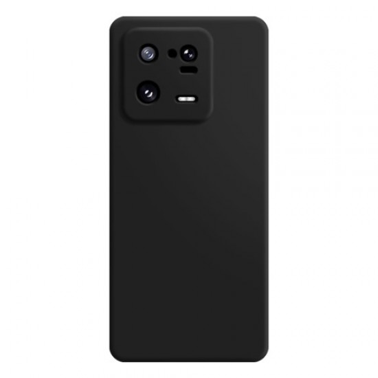 Rubberized Mobile Phone Guard TPU Case for Xiaomi 13 Pro 5G. Microfiber Lining Design Straight Edge Protective Cover - Black XIAOMI Cases Mobile