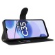 For Realme C35 Skin-touch Feeling Drop-proof PU Leather Case Wallet Stand Phone Cover - Black Oppo Realme Cases Mobile