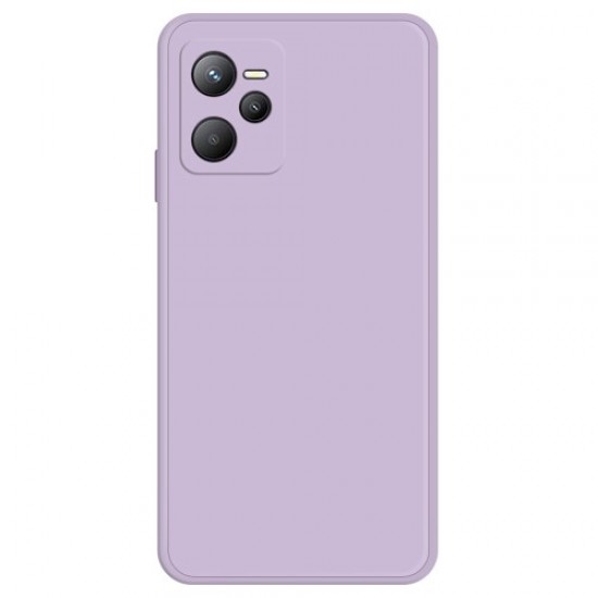 For Realme C35 4G Anti-scratch Rubberized TPU Phone Case with Microfiber Lining Straight Edge Cell Phone Back Cover - Purple Oppo Realme Cases Mobile