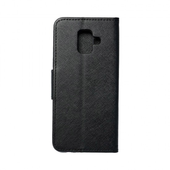 Fancy Book Wallet Stand Case for Samsung Galaxy A6 2018 - Black Samsung Cases Mobile