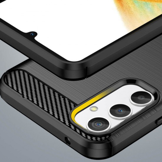 Carbon Fiber Brushed TPU Phone Case for Samsung Galaxy A54 5G - Black Samsung Cases Mobile