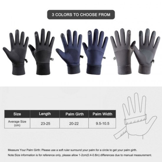 Winter Warm Soft Gloves Fleece Anti-Slip Windproof Waterproof Touchscreen Sports Cycling Skiing Bicycle Outdoor Work Gloves - Black Gadgets - Toys - Hobby
