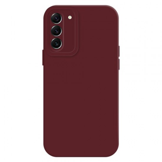 Flexible TPU Phone Cover for Samsung Galaxy S22+ 5G. Phone Case Precise Cutout Lens Protection Anti-scratch Shell - Wine Red Samsung Cases Mobile