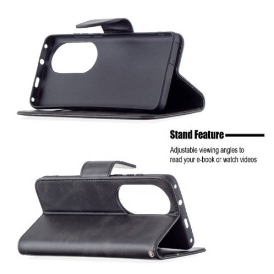 Wallet Leather Stand Shell Cover Case for Huawei P50 Pro - Black Huawei Cases Mobile