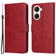 For Huawei nova 10 SE 4G Shockproof PU Leather Stand Case Calf Texture Folio Flip Phone Wallet Cover - Red